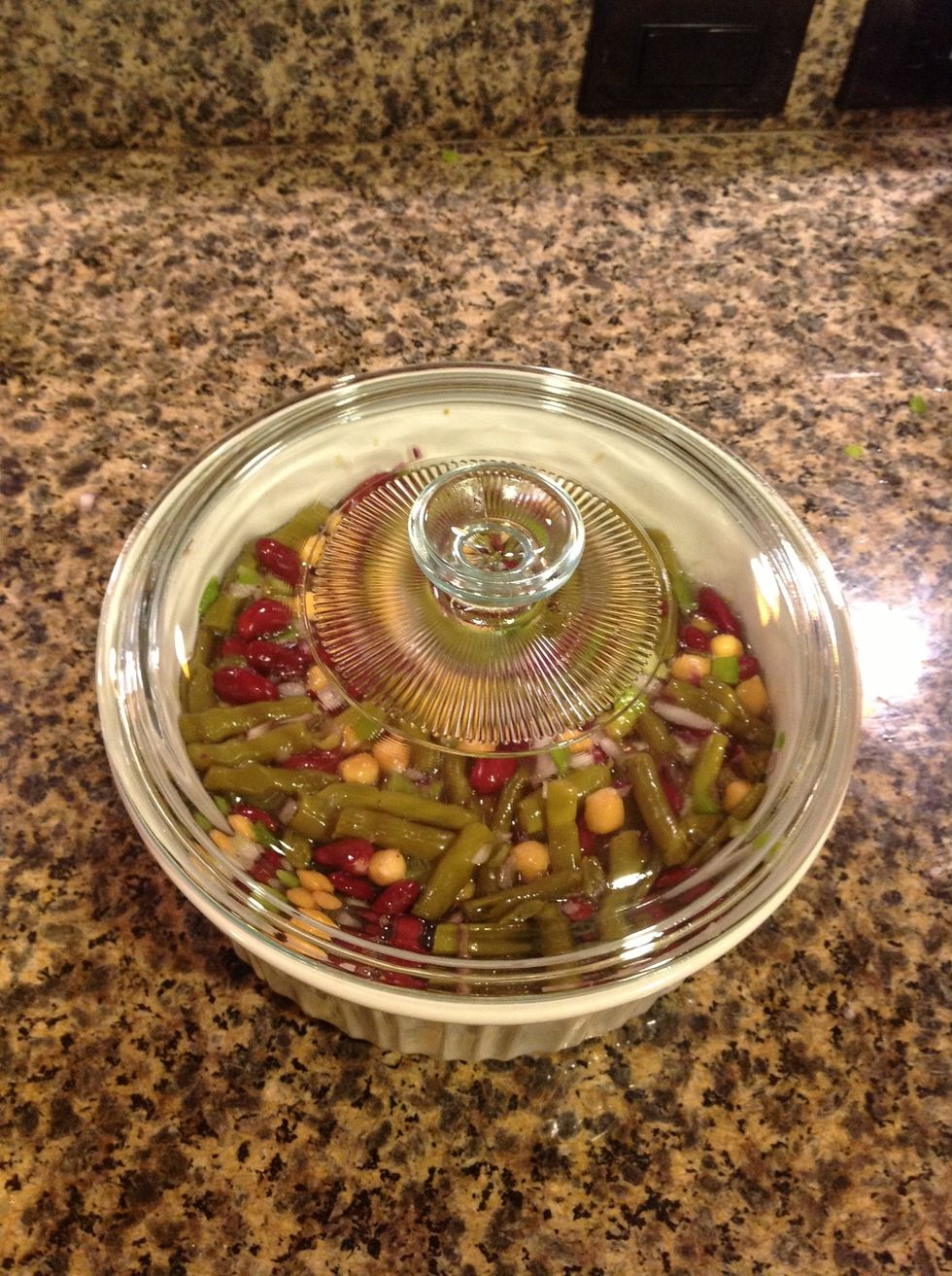 Cover the bowl and place it in the fridge.