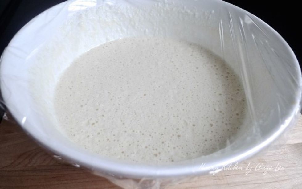 Cover the bowl with cling wrap and let stand at room temperature for 1 hour or in the refrigerator overnight.