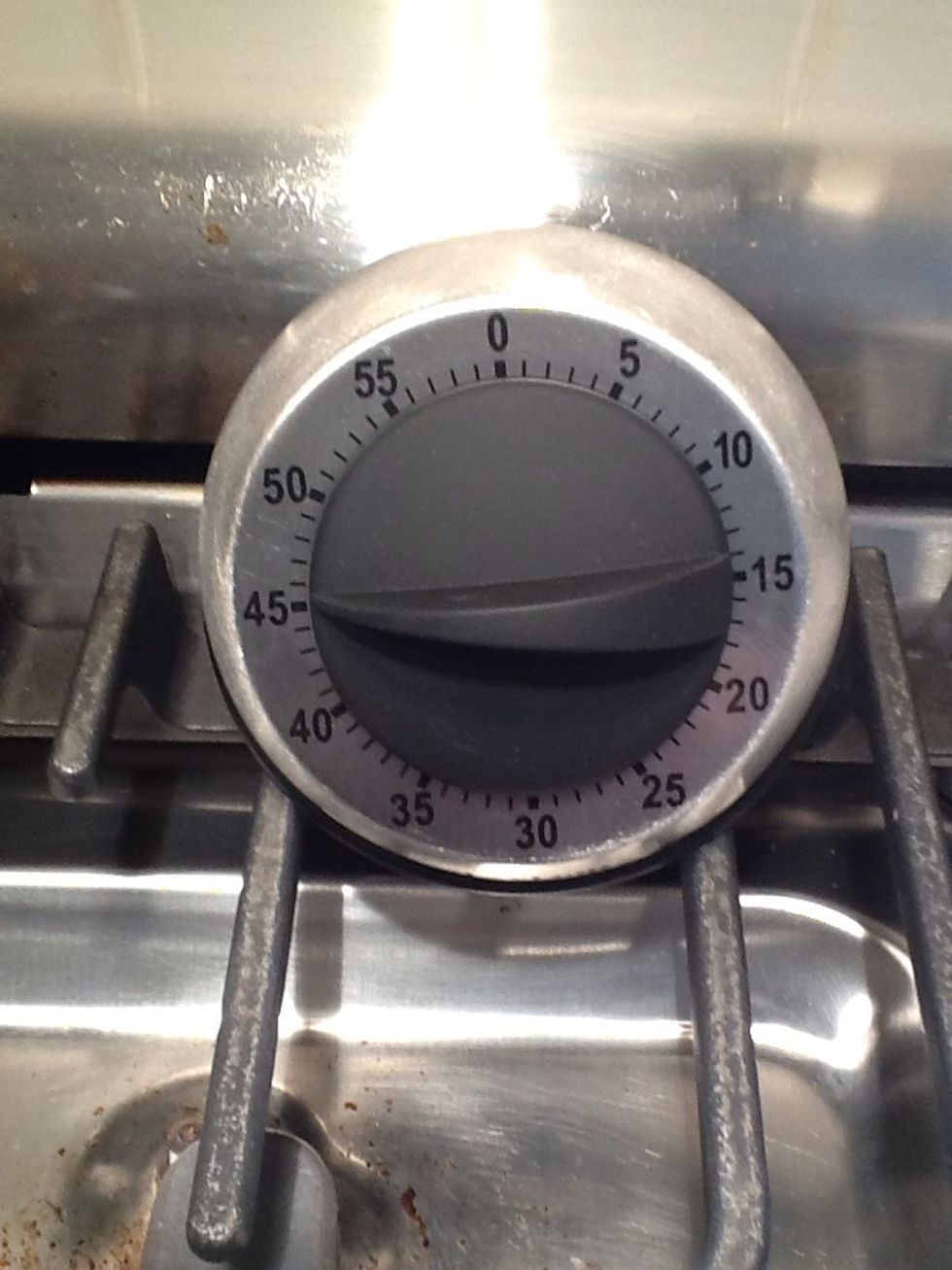 Cover the bowl with useless plastic wrap that won't really stick to it because it only sticks to itself. No matter. Leave it on the counter for 45 minutes.