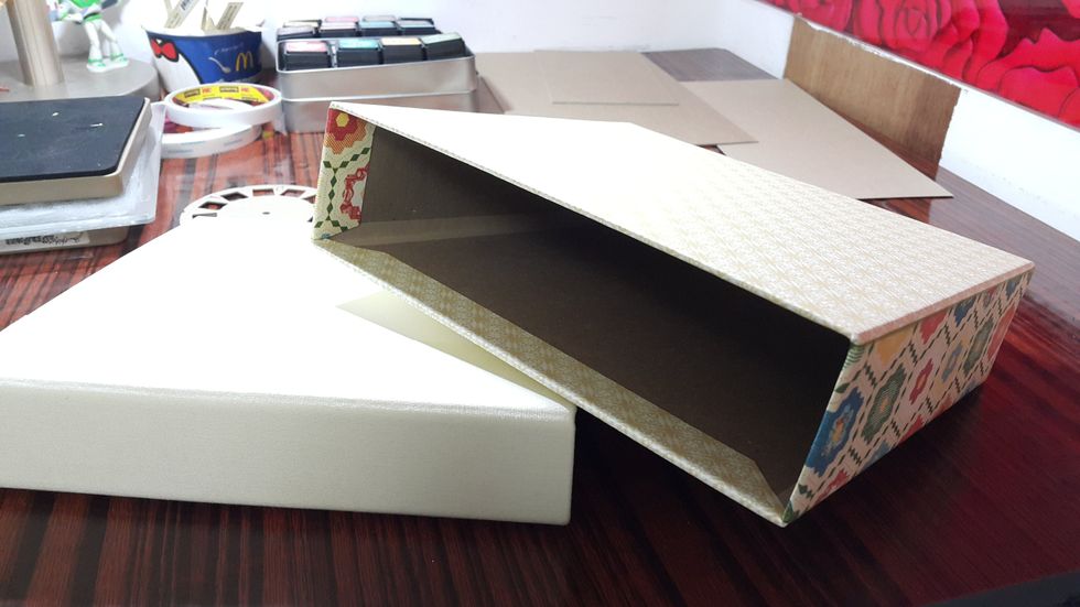 Cover the box with your favourite Graphic 45 papers