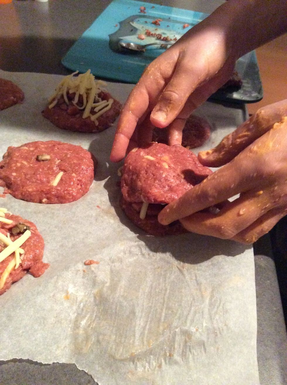 Cover the burger with another one