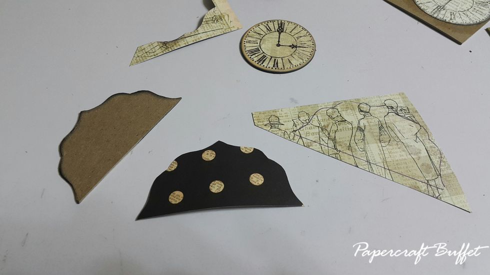 Cover the chipboards with papers.