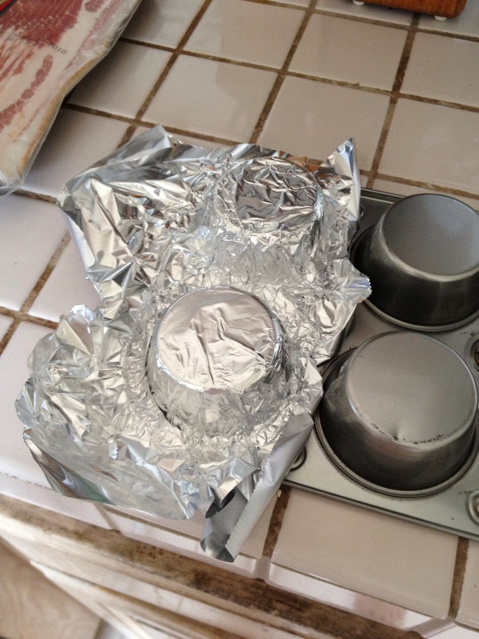 Cover the cups with foil