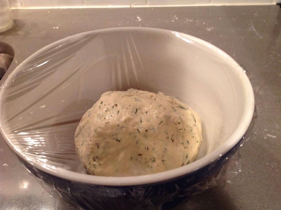 cover the dough and let it rest for an hour.