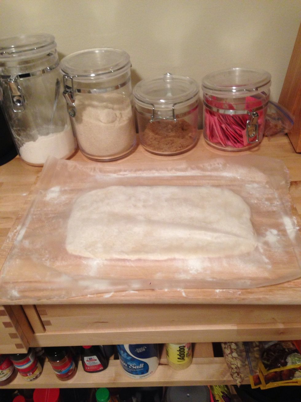 Cover the dough and let it sit for 10-15 minutes.