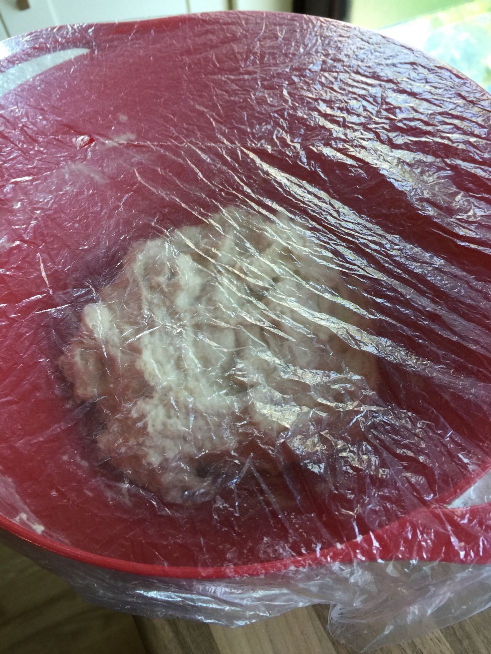 Cover the dough with a shower-cap or cling film and let it stand overnight.