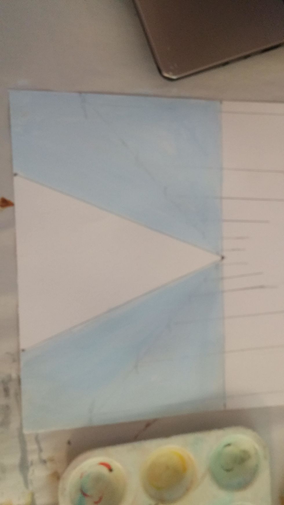 Cover the entire area of snow with this blueish white.