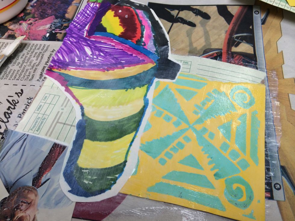 Cover the entire surface, smoothe out Mod-Podge with brush, rince brush, and allow project to dry.