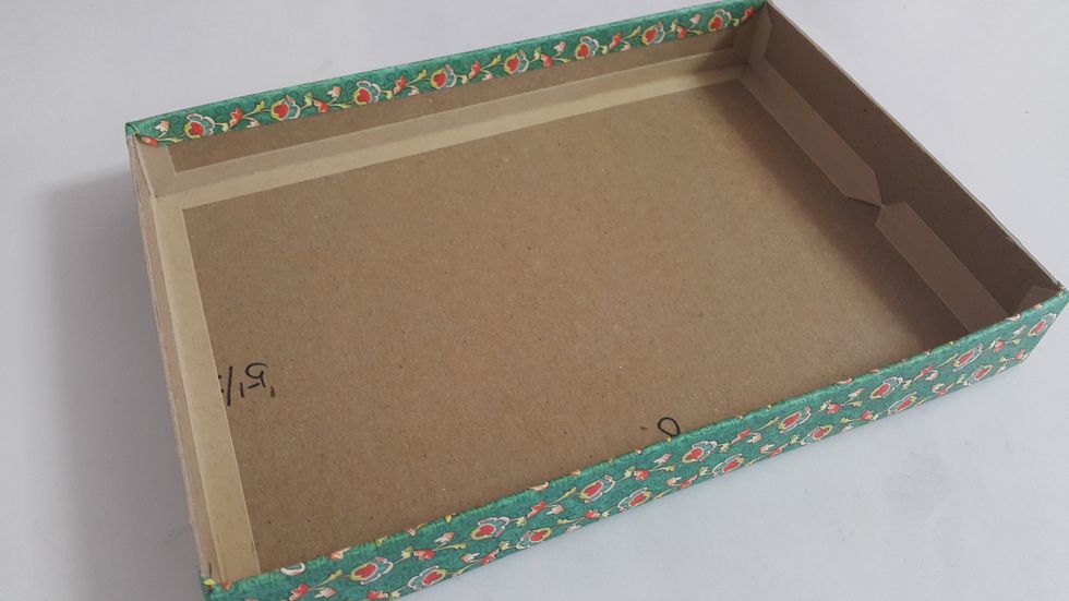 Cover the front and back with paper of 2pcs 9"x2"