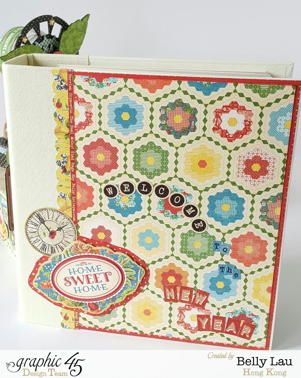 Cover the front of the Mixed Media Album with your favorite Graphic 45 papers, reminds not to bulky with the decoration as you need to slide inside the box