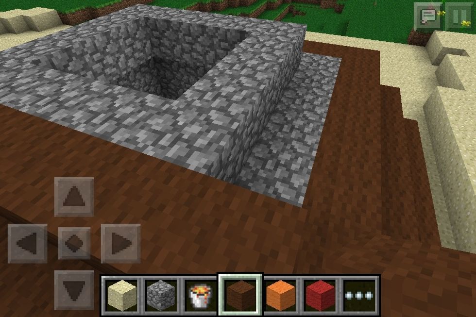 Cover the layers with brown wool