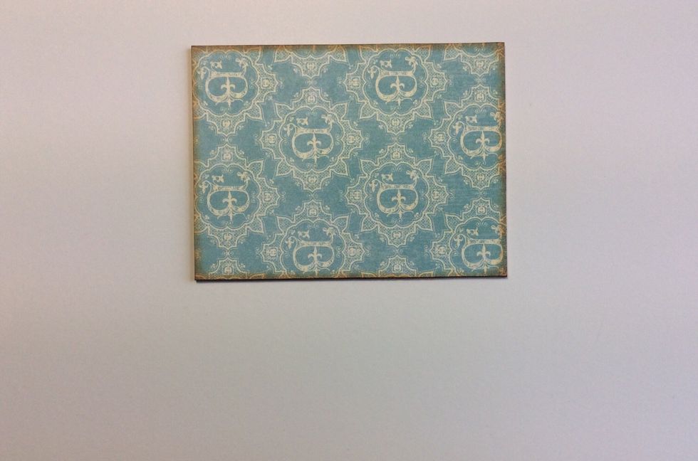 Cover the non inked side of chip board piece 1 with your chosen patterned paper then ink the edges