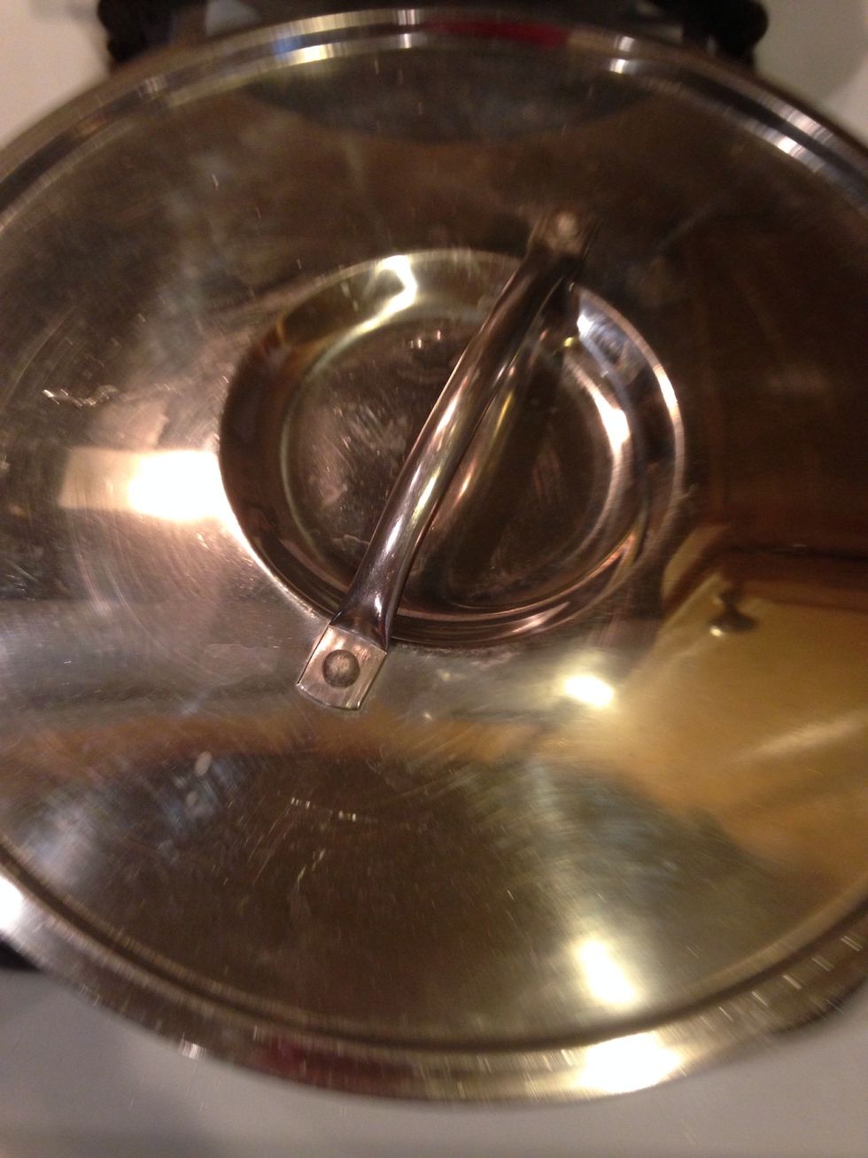 Cover the pan on medium heat for about 7 minutes.