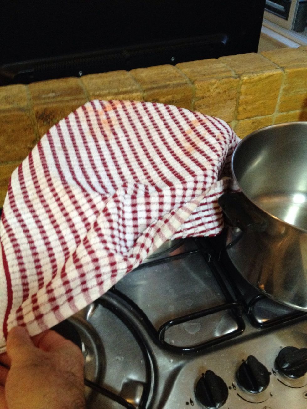 cover the pot with a clean towel