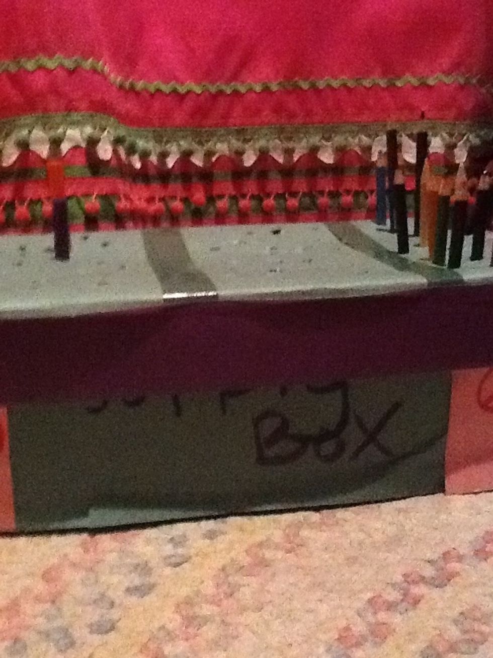 Cover the rest in paper. Then decorate your box how ever you'd like!