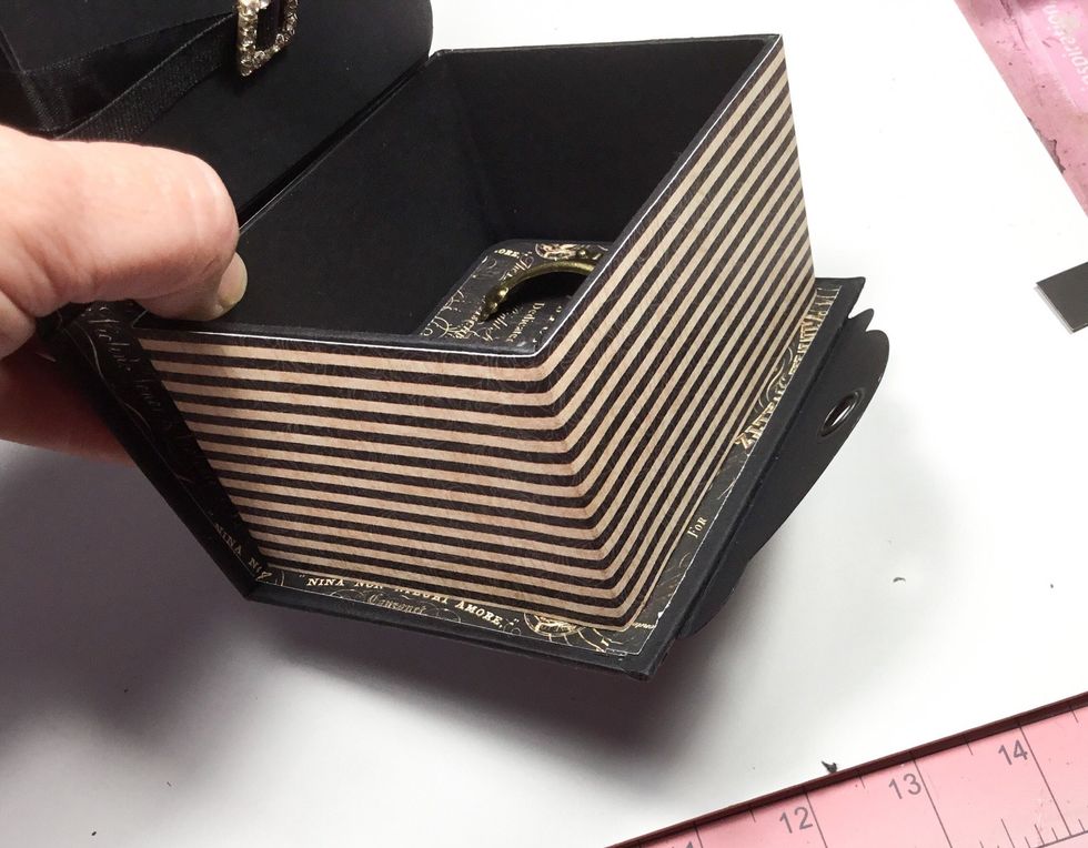 Cover the sides of the inside box with your choice of pattern paper.