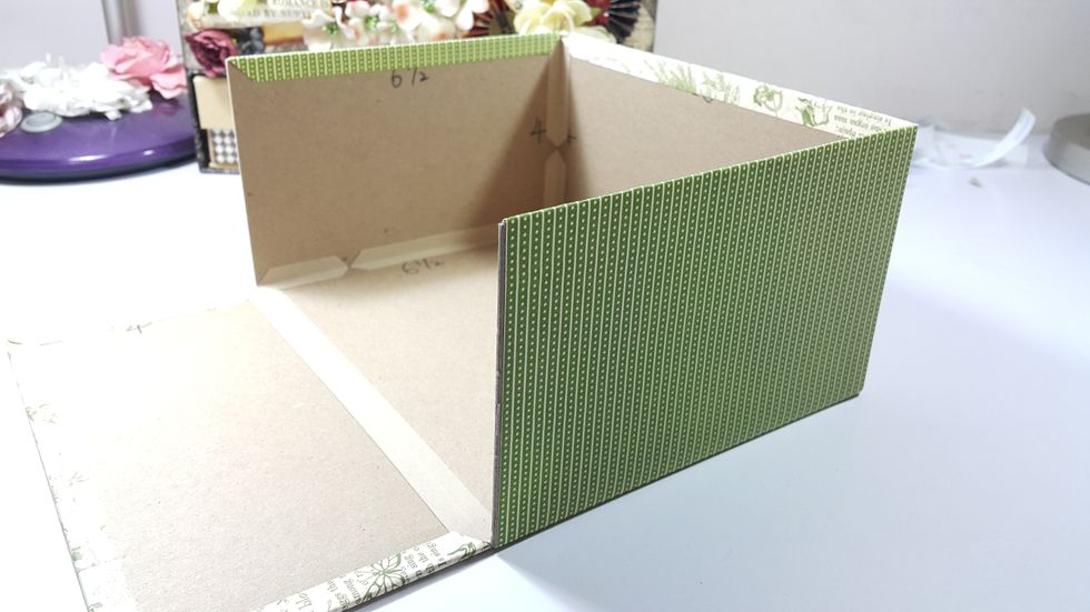 Cover the sides with pattern papers of 6-1/2"x5"