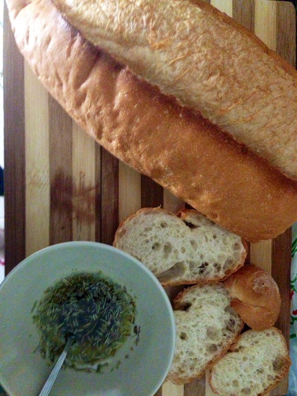 Cover the tops of bread slices with the mixture.