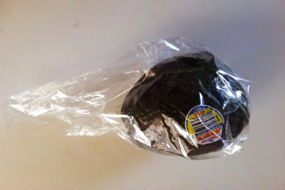 Cover the unused half and place in sandwich bag. Gently twist and squeeze out the air from the bag making a snug fit.