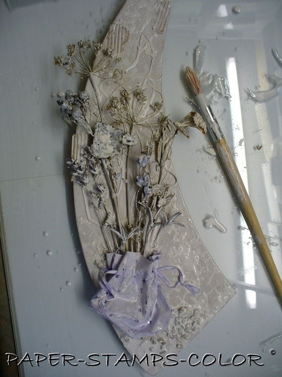 Cover the whole of the project with this mixture, or use just watered-down gesso.