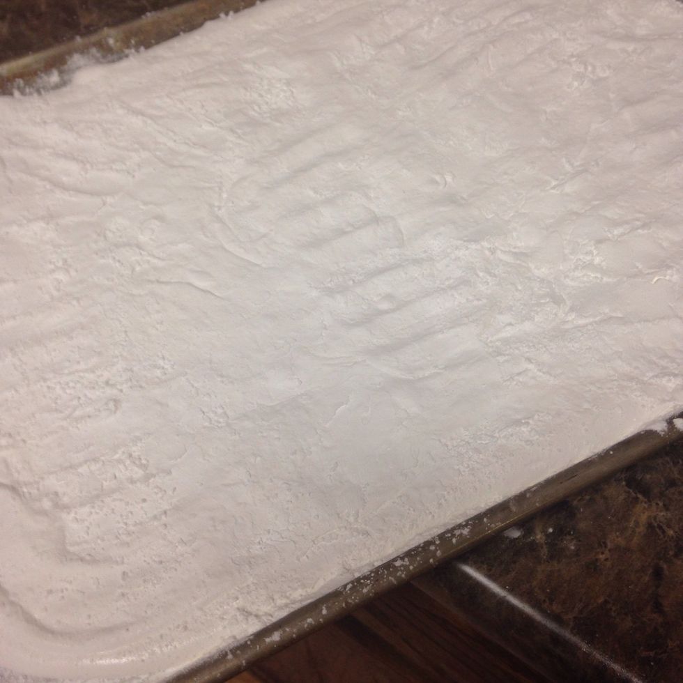 Cover top with more powdered sugar mixture. Let sit at least 8 hours (I do overnight). Do not cover.