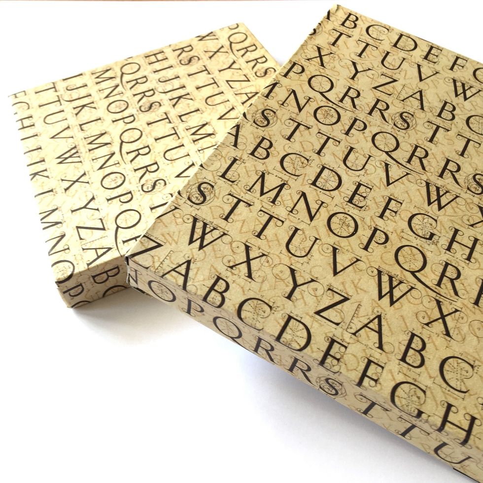 Cover totally with Graphic 45 DIY Craft Paper as if you wrap a gift.