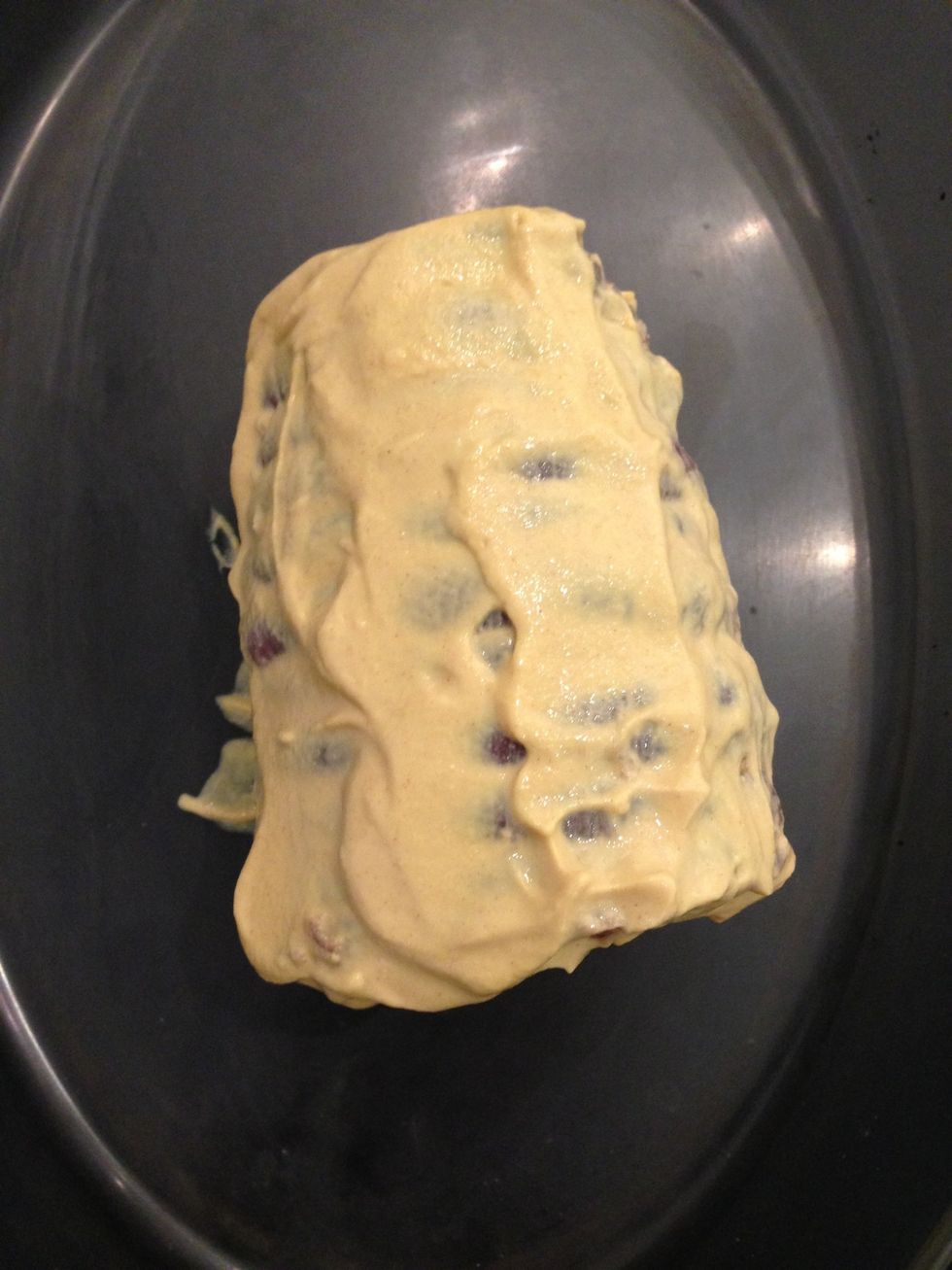Cover well with mustard. U don't need neither salt nor pepper. They mustard will take care of that.