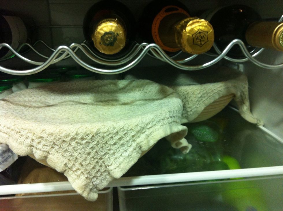 Cover with a damp cloth and place in the fridge overnight