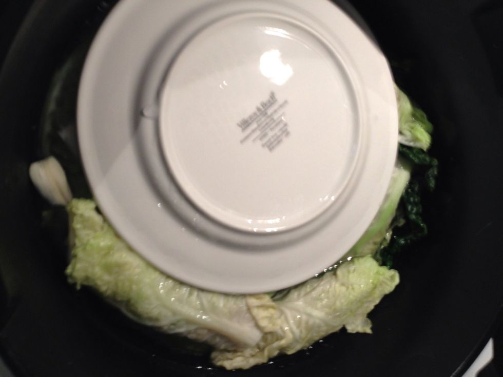 Cover with a heavy plate