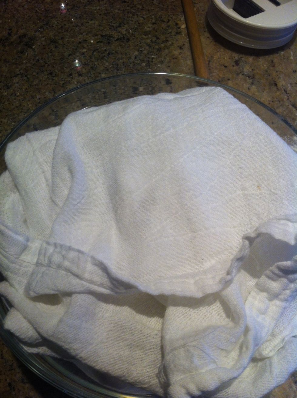 Cover with a towel and set aside for several hours; this is the second rise. I put one loaf in the refrigerator for a longer, delayed rise in colder conditions. I'll bake that loaf tomorrow.