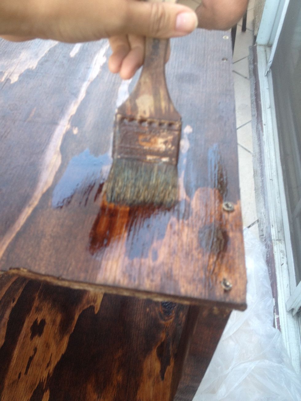 Cover with a wood stain of choice.