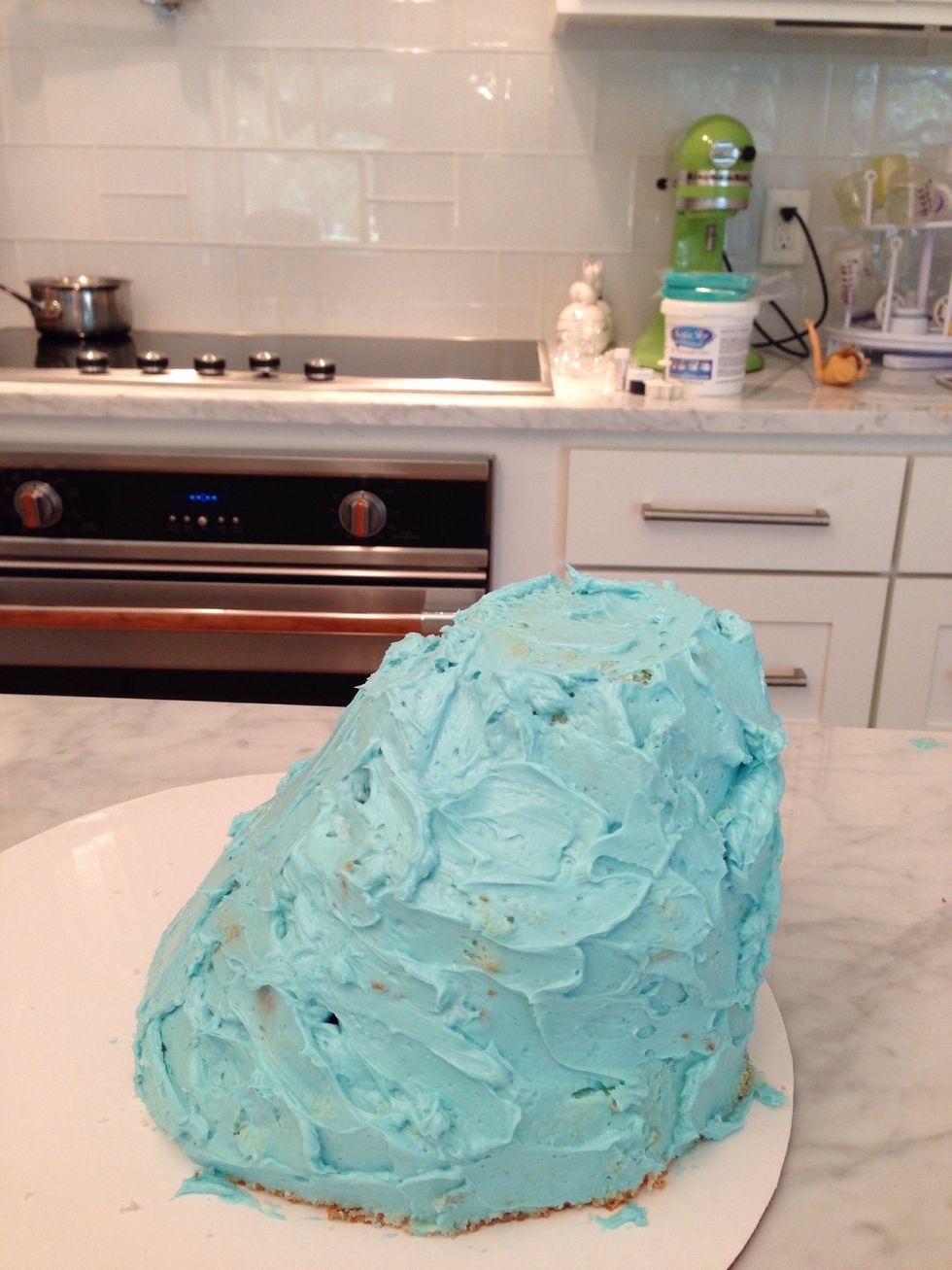 Cover with blue icing