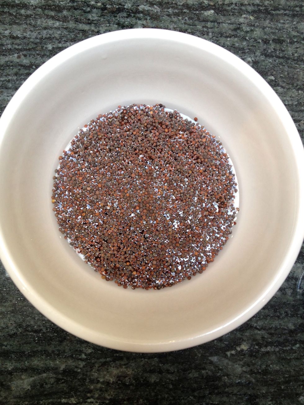 Cover with cool water. Let seeds soak for about 10 minutes.