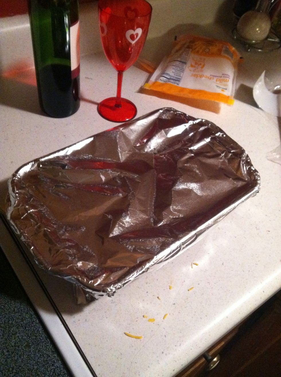Cover with foil, wine in the background is optional ;)