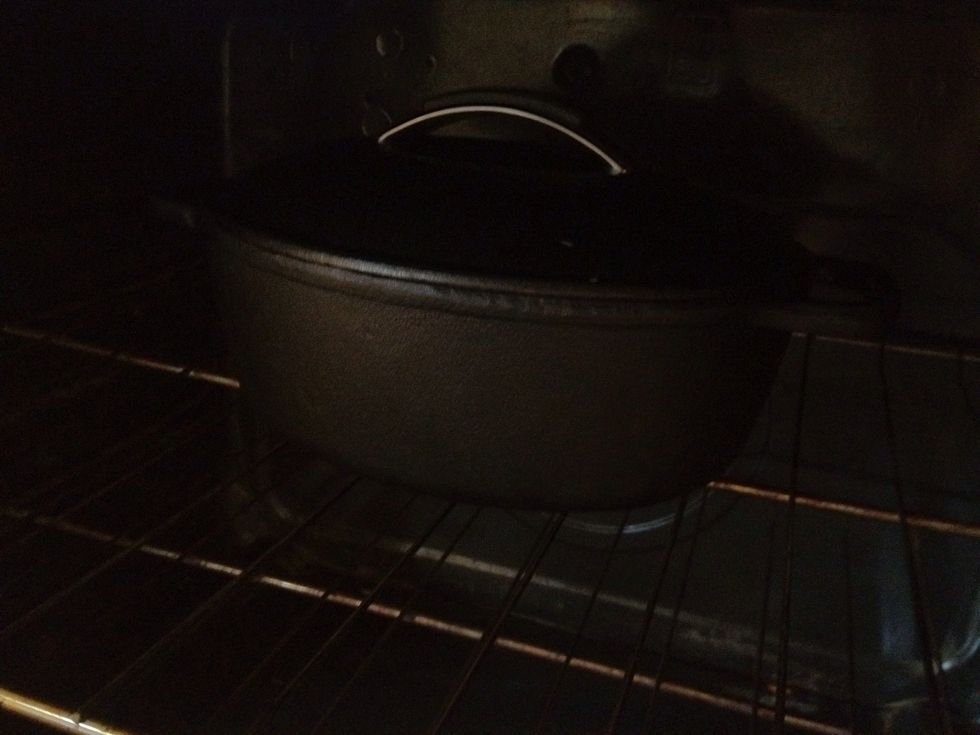 Cover with lid and place in oven for 3-4 hours. In the last hour you can cover the top with a 2-3 inch layer of mashed potatoes.