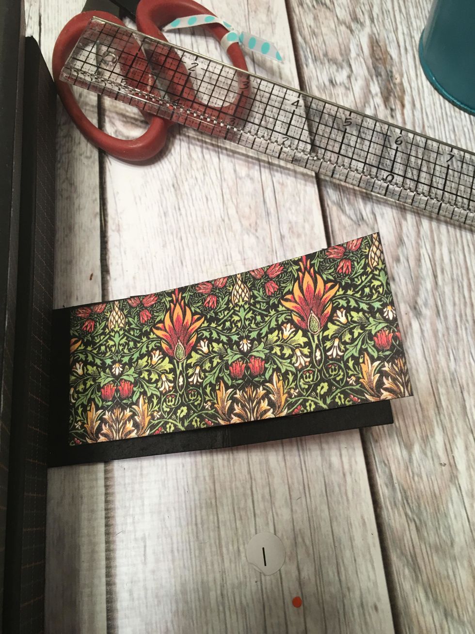 Cover with patterned paper.