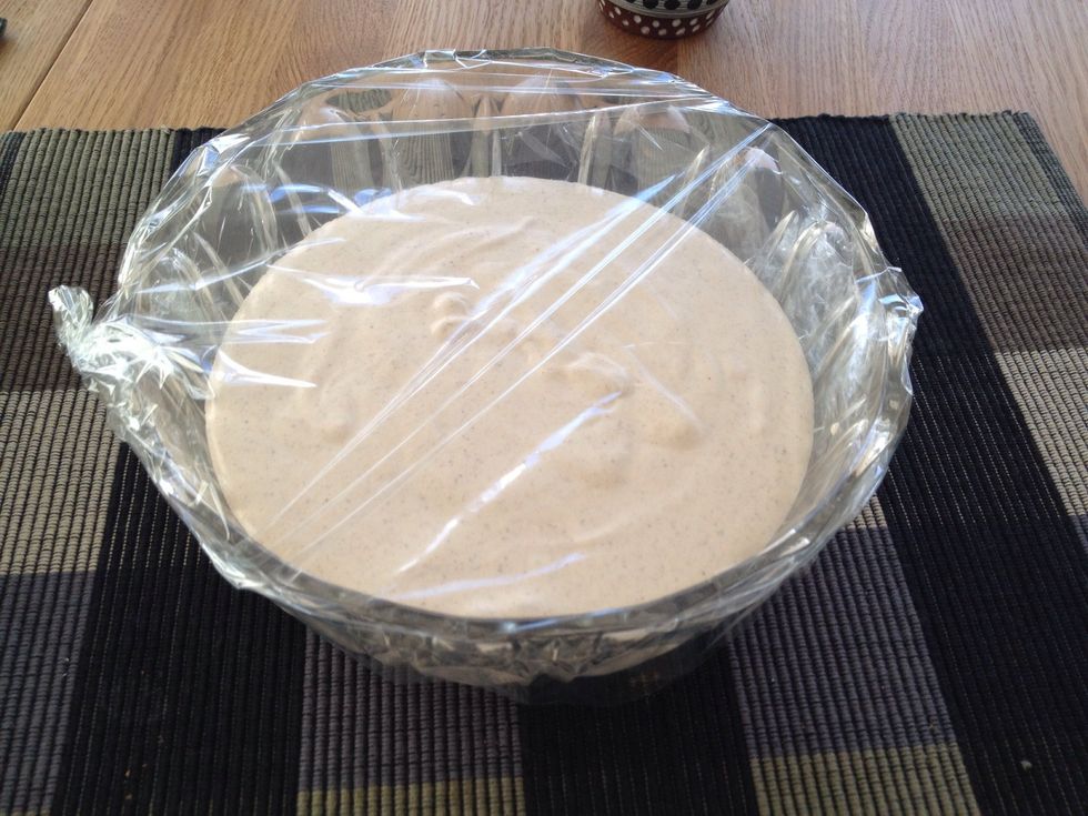 Cover with plastic foil and freeze for at least 4 hours.