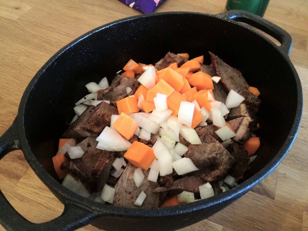 Cover with remaining 1/3rd of veg