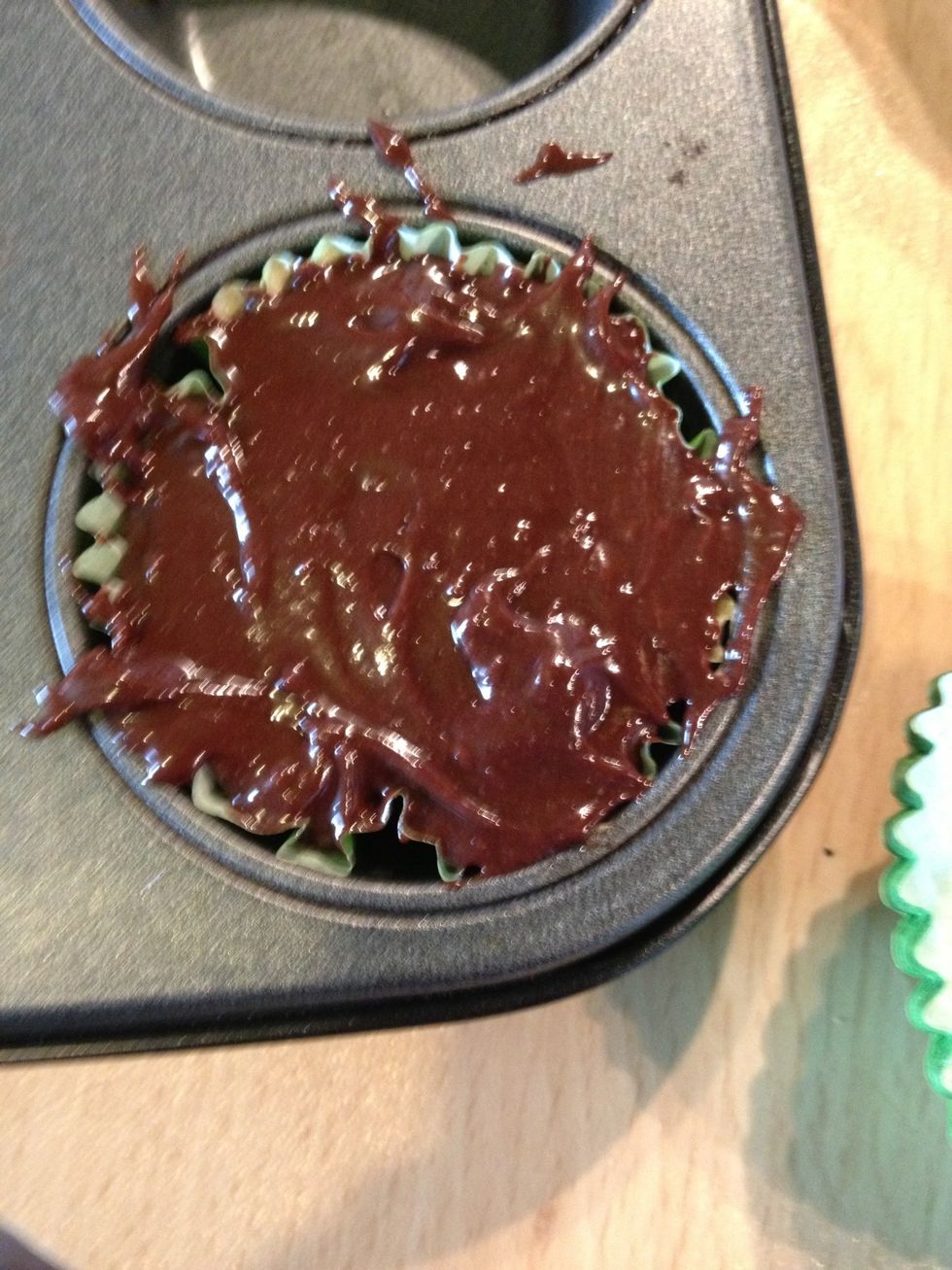 Cover with some more brownie mix.