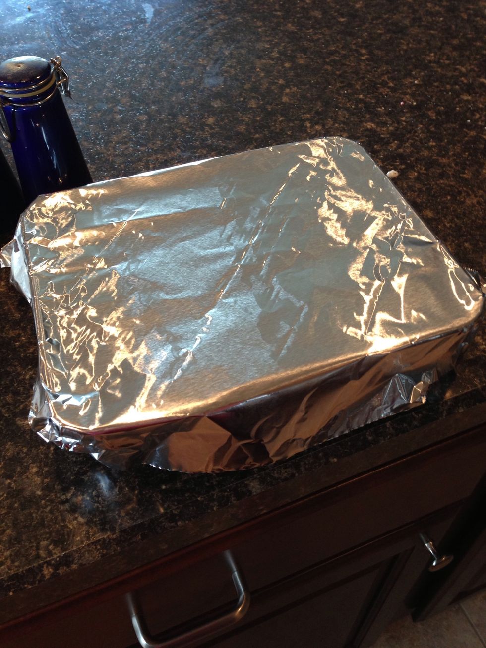 Cover with tinfoil and cook at 375 for 20 to 25 minutes.