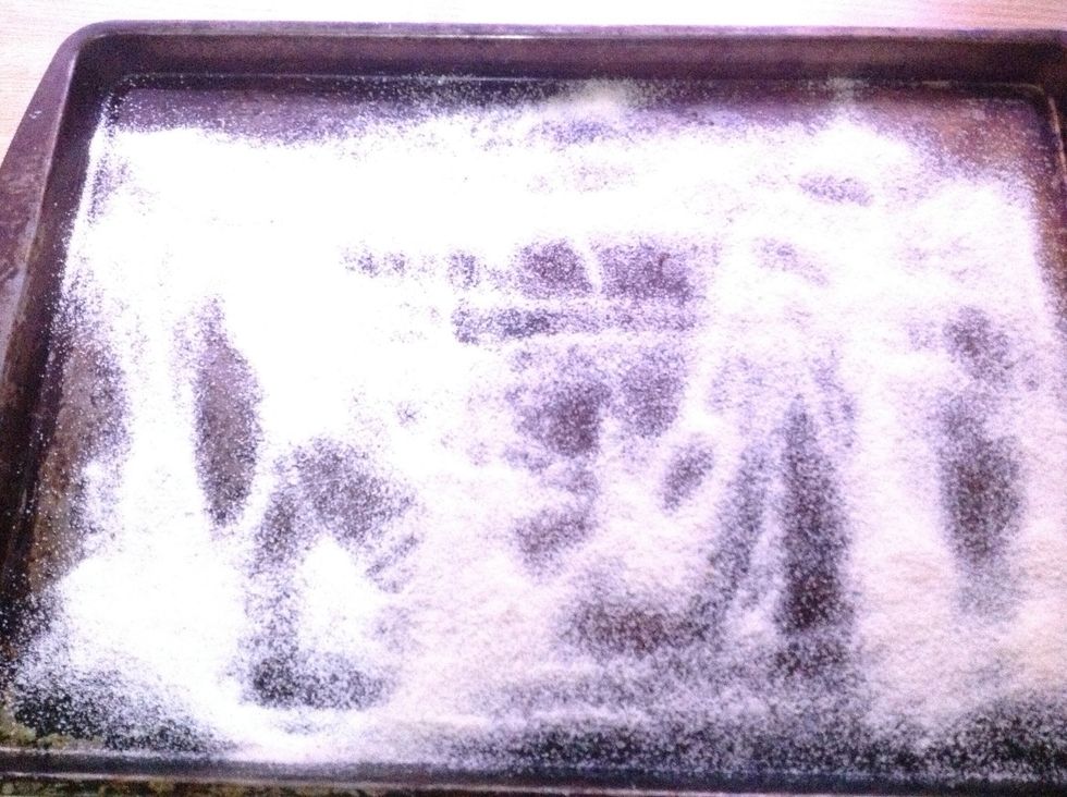 Cover your baking sheet with corn flour