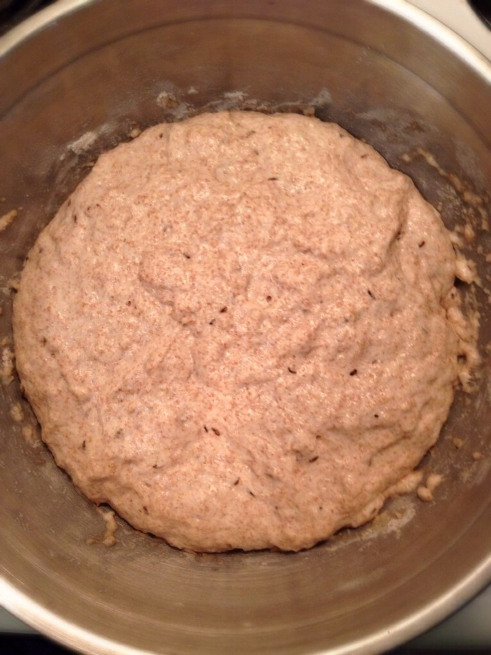 Cover your bowl with a clean tea-towel and place in a warm spot for next 20-30 minutes. Dough will rise to about 2-3x it's original size.