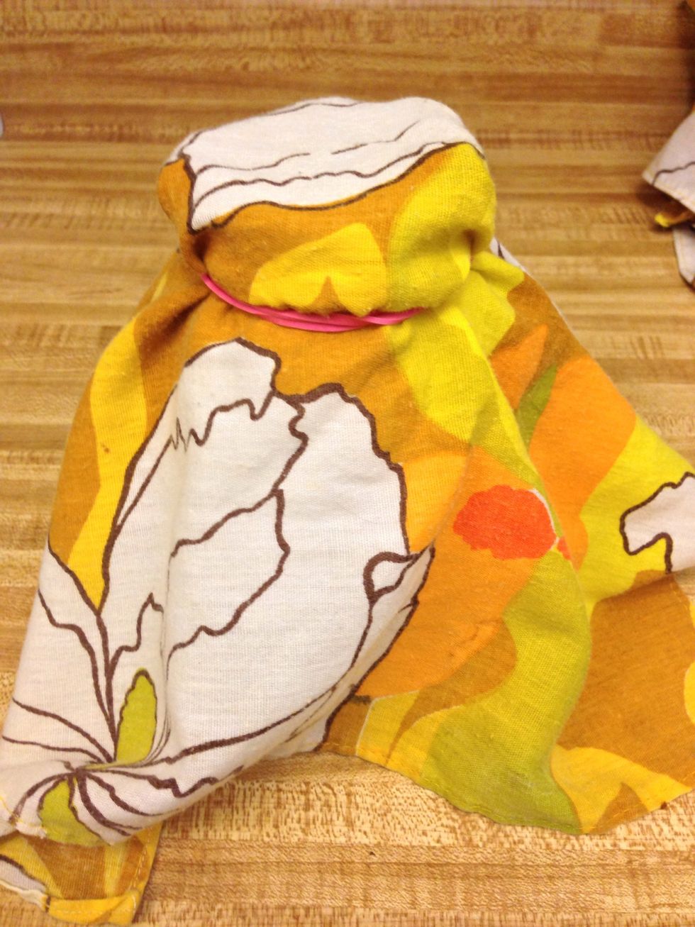 Cover your bug with a cloth and rubber band. Leave on your counter, or anywhere that's room temperature.