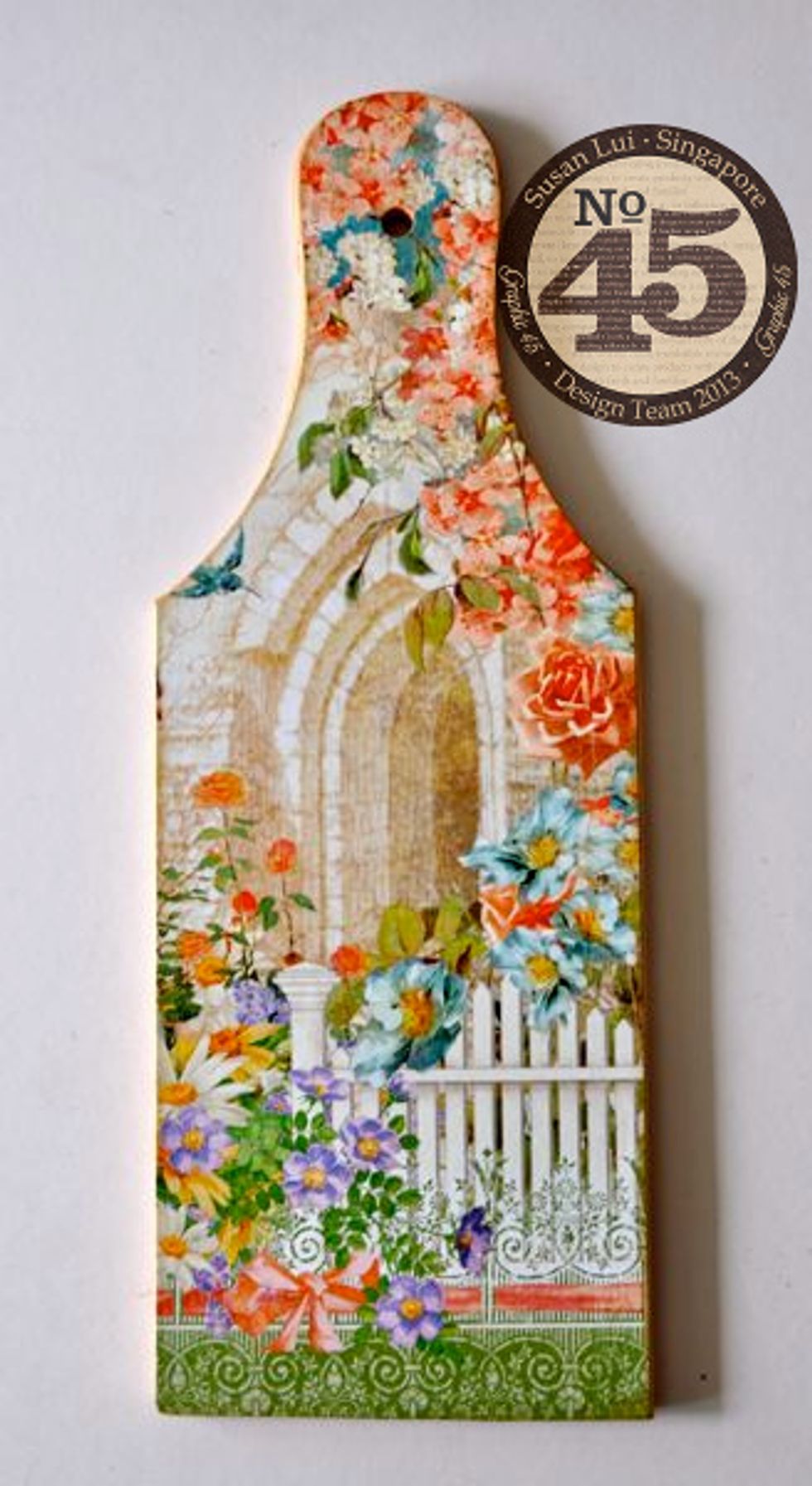 Cover your cheeseboard with patterned paper.