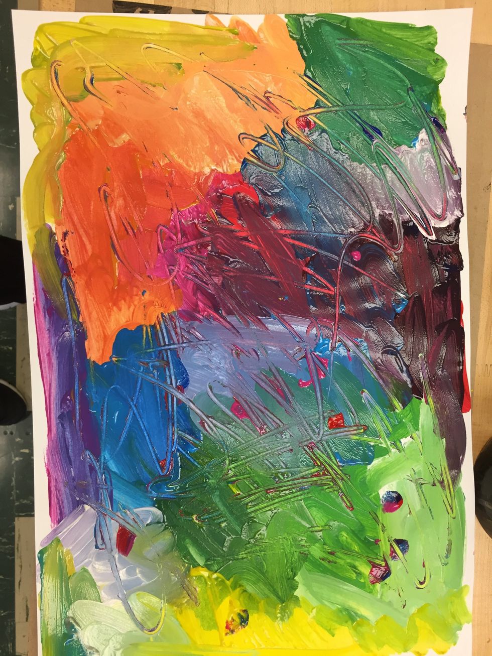 Cover your entire piece of paper. Set aside until dry.