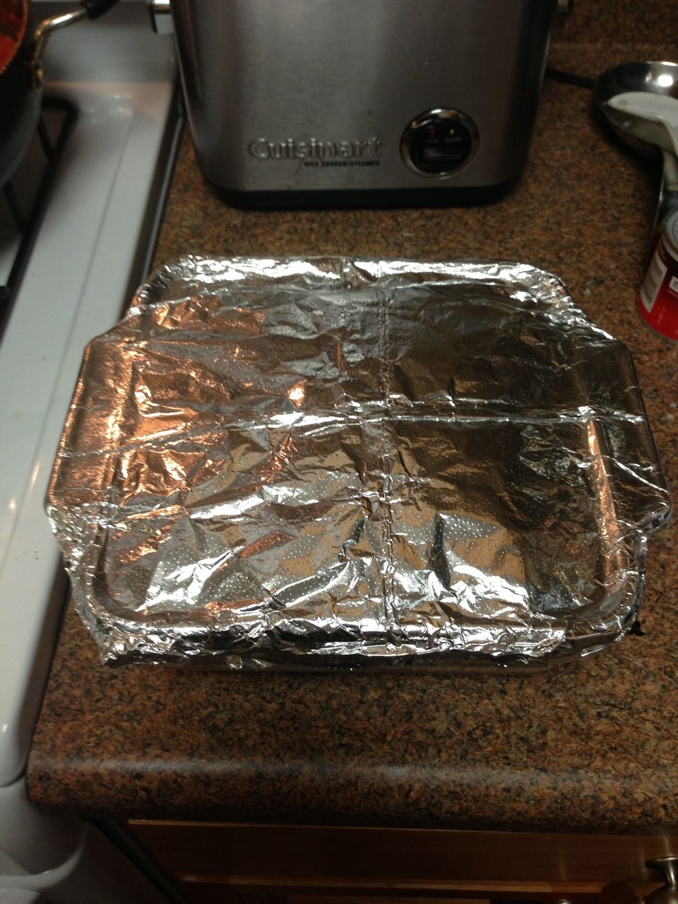 Cover your pasta with foil