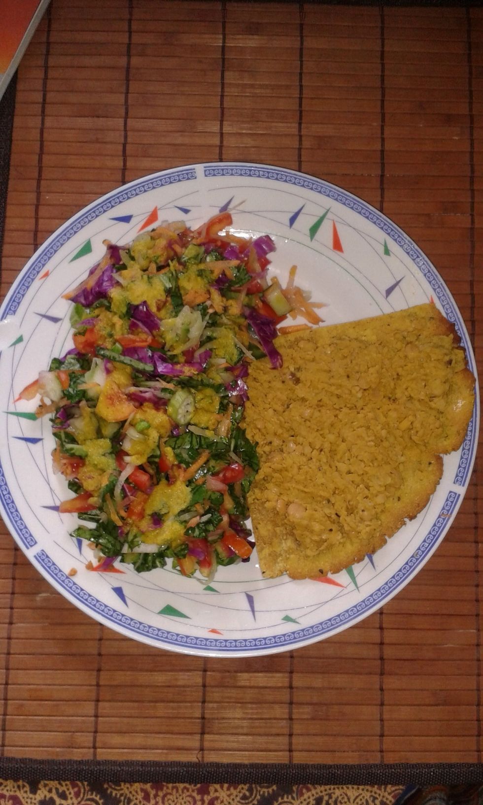 Cover your slice with hummus and eat with a salad! simply divine and filling!