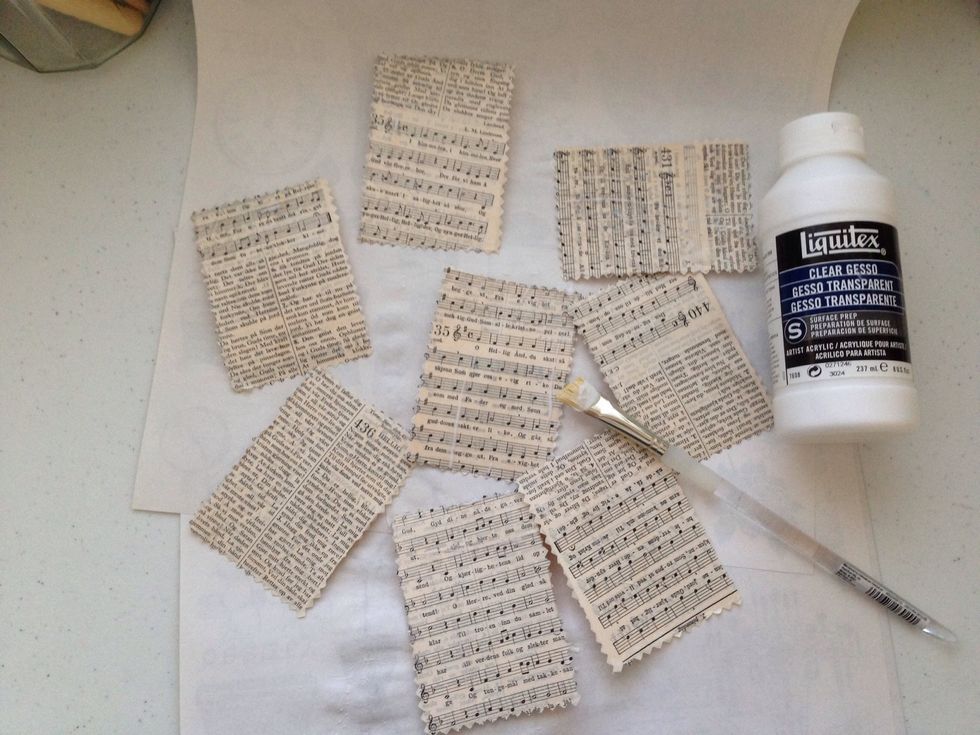 Covered cards with Liquitex Clear Gesso.