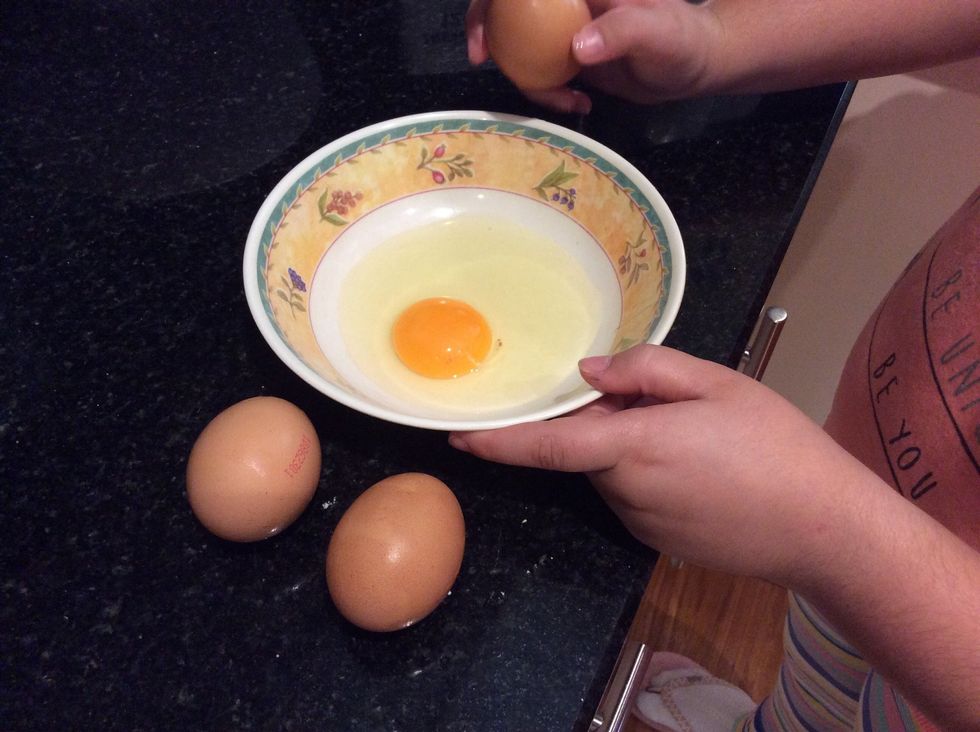 Crack 4 eggs into a seperate bowl