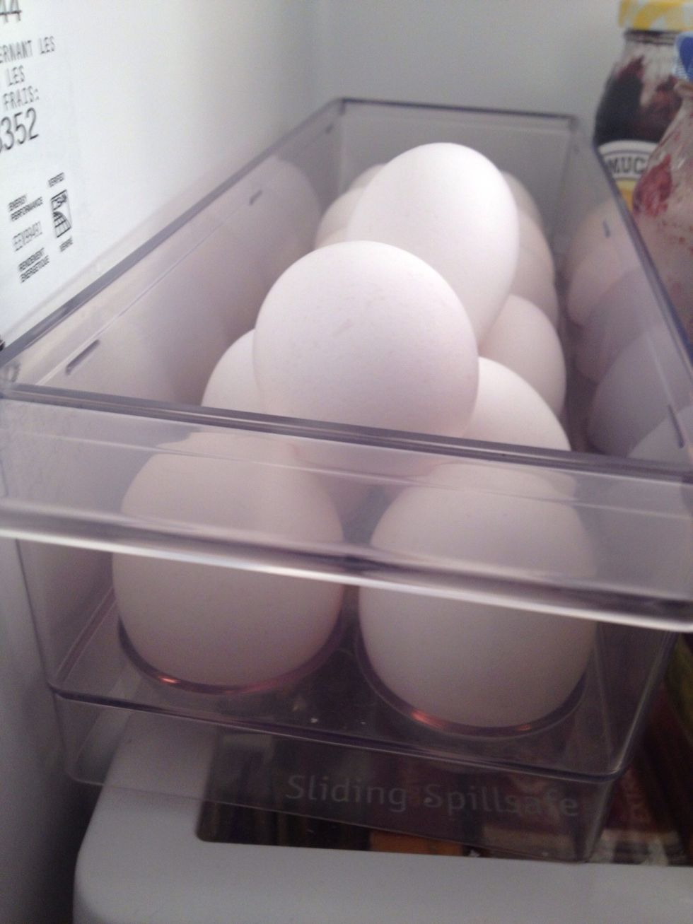 Crack 6-8 eggs into the hot oil. You can use more or fewer eggs, but I like the eggy chunks in chicken fried rice, so I make mine eggy.